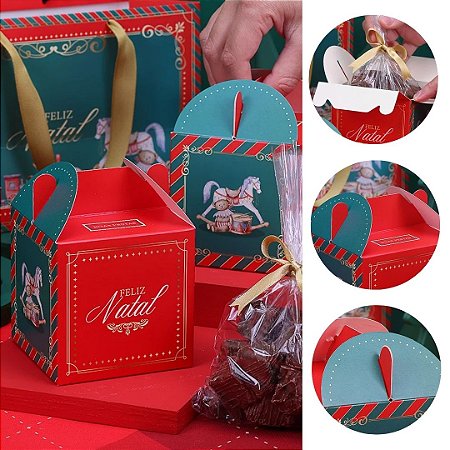 10 CAIXAS LEMBRANCINHA NATAL 9X9X9CM TRADIÇÃO 5268 ( JANGO NATAL 2025 )