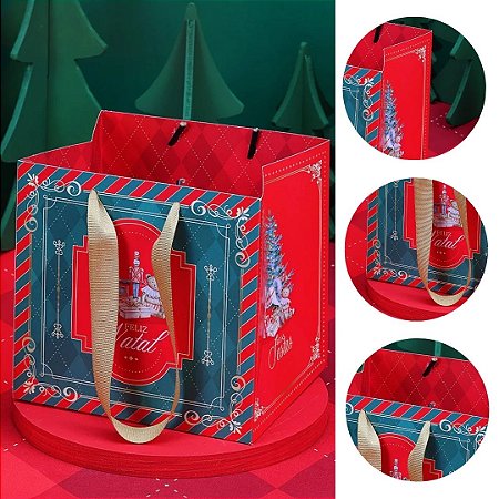 10 SACOLA PEQUENA NATAL 15,5X13,5X16 TRADIÇÃO 5058 ( JANGO NATAL 2025 )