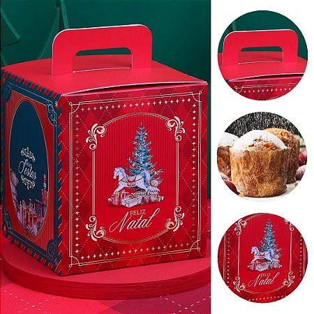 10 CAIXA PARA PANETONE FECHADA  400/500G TRADIÇÃO 5296 ( JANGO NATAL 2025 )