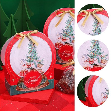 10 EMBALAGEM LEMBRANCINHA  NATAL GLOBO DE NEVE TRADIÇÃO 5336 ( JANGO NATAL 2025 )