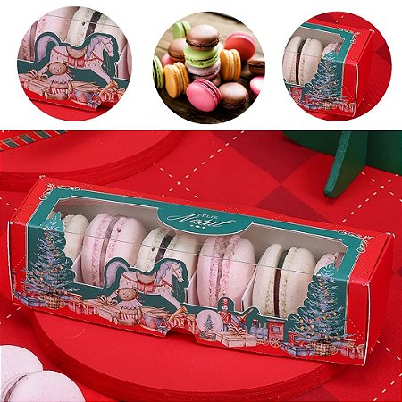 10 CAIXA COM BERÇO PARA MACARONS NATAL TRADIÇÃO 5376 ( JANGO NATAL 2025 ) 5315