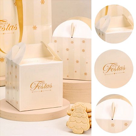 10 CAIXAS LEMBRANCINHA NATAL 9X9X9CM CLÁSSICA 5269 ( JANGO NATAL 2025 )