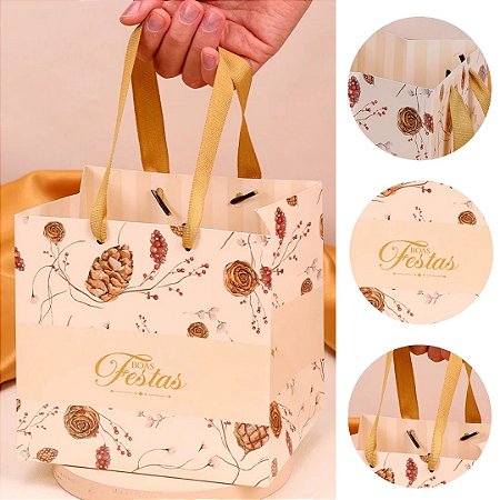 10 SACOLA PEQUENA NATAL 15,5X13,5X16 CLÁSSICA 5060 ( JANGO NATAL 2025 )