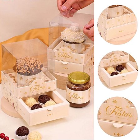 5 CAIXA P/ MINI PANETONE E GAVETA 4 DOCES NATAL CLÁSSICA 5263 ( JANGO NATAL 2025 )