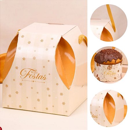 5 CAIXA PARA PANETONE 500G PREMIUM CLÁSSICA 5332 ( JANGO NATAL 2025 )