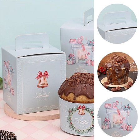 10 CAIXA PARA PANETONE FECHADA  400/500G DOCE NATAL 5294 ( JANGO NATAL 2025 )