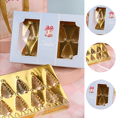 10 CAIXA PARA 8 BOMBONS COM BLISTER DOCE NATAL 5368 ( JANGO NATAL 2025 ) 5288