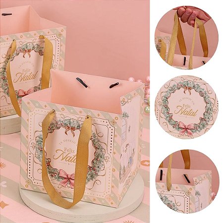 10 SACOLA PEQUENA NATAL 15,5X13,5X16 GRAÇA 5057 ( JANGO NATAL 2025 )