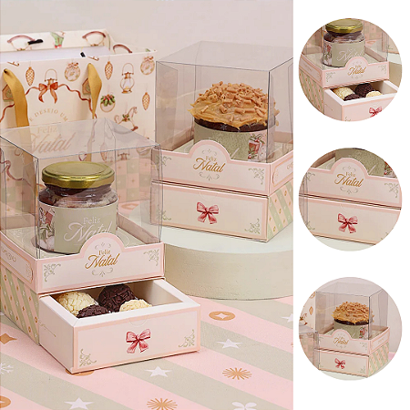 5 CAIXA P/ MINI PANETONE E GAVETA 4 DOCES NATAL GRAÇA 5261 ( JANGO NATAL 2025 )