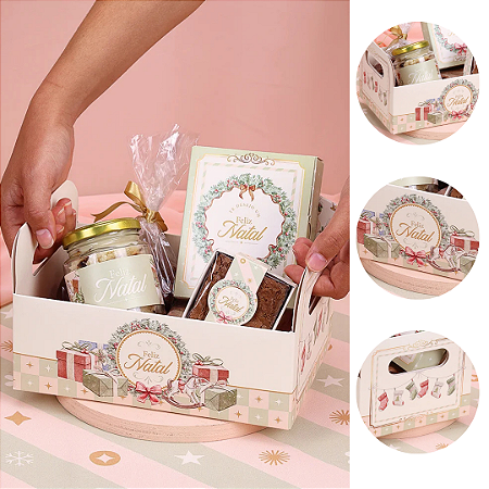 5 CESTA NATAL 12,5X22X15 GRAÇA 5226 ( JANGO NATAL 2025 )