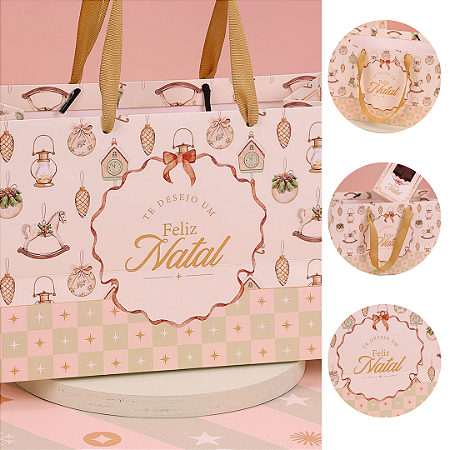 10 SACOLA NATAL 26X16,5X13CM GRAÇA 5051 ( JANGO NATAL 2025 )