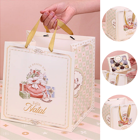 10 SACOLA NATAL GRANDE  GRAÇA 5045 ( JANGO NATAL 2025 )