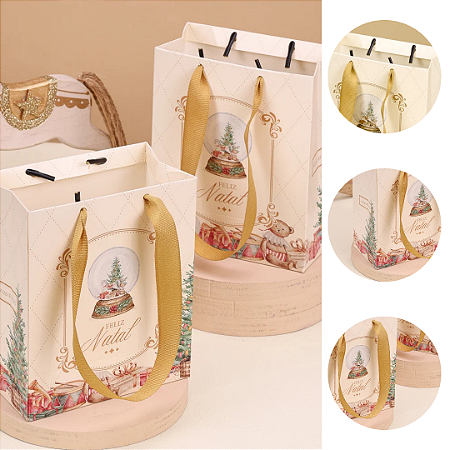 10 MINI SACOLA  NATAL 16X7X13 CANDURA 5216 ( JANGO NATAL 2025 )