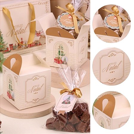 10 CAIXAS LEMBRANCINHA NATAL 9X9X9CM CANDURA 5270 ( JANGO NATAL 2025 )