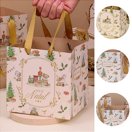 10 SACOLA PEQUENA NATAL 15,5X13,5X16 CANDURA 5059 ( JANGO NATAL 2025 )