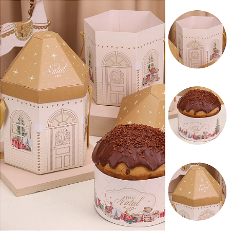 5 CASINHA NATAL GRANDE PARA PANETONE DOCE CANDURA 5181 ( JANGO NATAL 2025 )