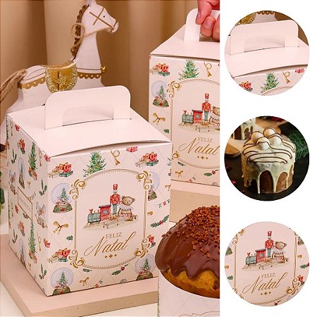 10 CAIXA PARA PANETONE FECHADA  400/500G CANDURA 5298 ( JANGO NATAL 2025 )