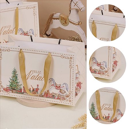 10 SACOLA NATAL 26X16,5X13CM CANDURA 5053 ( JANGO NATAL 2025 )