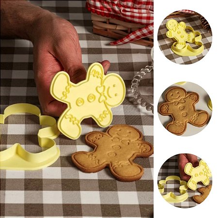 CORTADOR BISCOITO DE NATAL COM CARIMBO GINGER NATAL - (BLUE STAR)