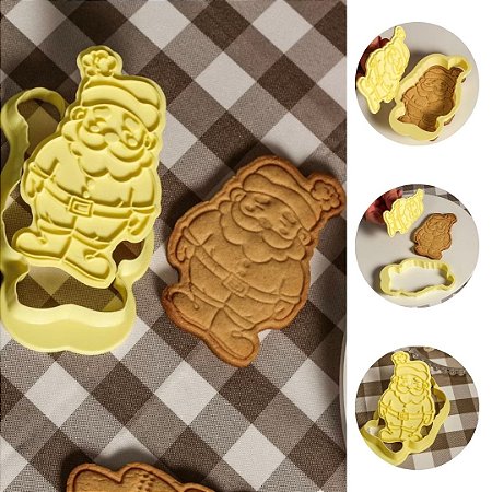 CORTADOR NATAL COM CARIMBO PAPAI NOEL NATAL - (BLUE STAR)