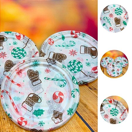 10 PRATINHOS SOBREMESA FESTA NATAL COM 15CM