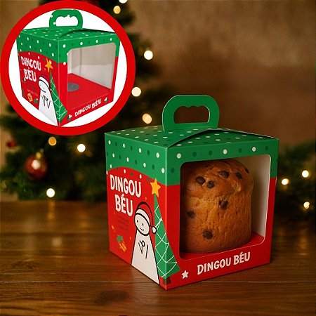 10 CAIXA PANETONE 350G/500G COM VISOR E BERÇO NT163 (JR NATAL OUTLET 2025)