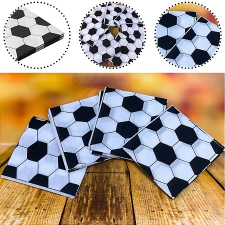 50 GUARDANAPOS BOLA DE FUTEBOL FESTA 19,5 X 22,5 CAMPFESTA