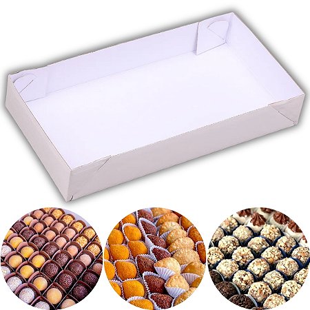 10 CAIXA P/ 50 DOCES BRANCA TAMPA DE ACETATO 5131 ( JANGO )