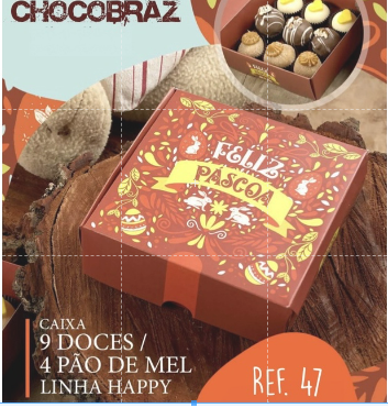10 Caixas p/ 09 Doces Feliz Páscoa Linha Happy 913 (PASCOA JANGO OUTLET)