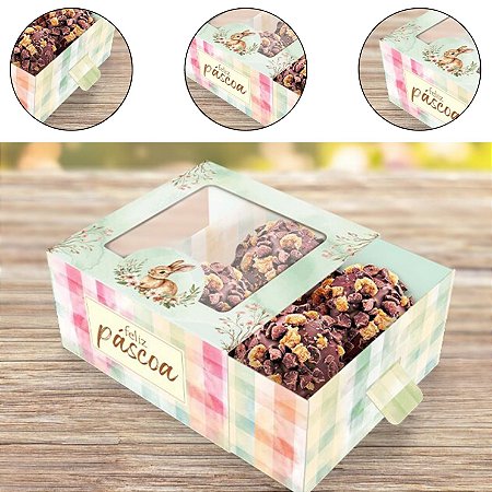 10 CAIXA 4 DOCES PASCOA C/ VISOR GAVETA - PASCOA ENCANTOS 5841 ( IDEIA PÁSCOA 2026 )