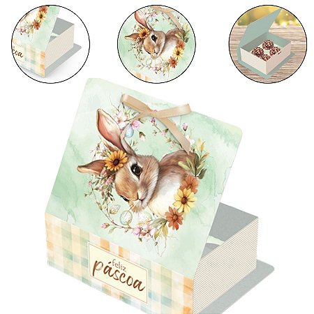 10 CAIXA P/ 4 DOCES LIVRO - PASCOA ENCANTOS 5839 ( IDEIA PÁSCOA 2026 )