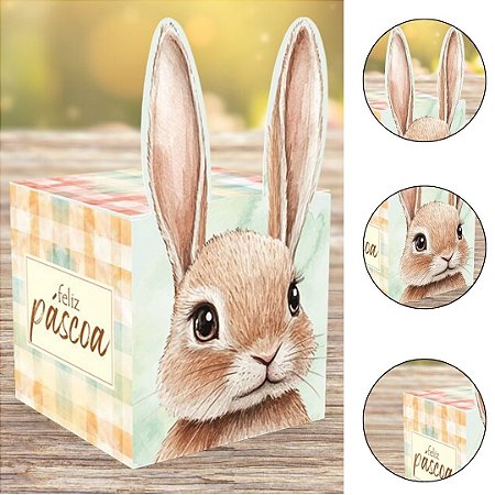 10 EMBALAGENS LEMBARANCINHA PÁSCOA POP UP ORELHAS 8X8X8 - PASCOA ENCANTOS 5854 ( IDEIA PÁSCOA 2026 )