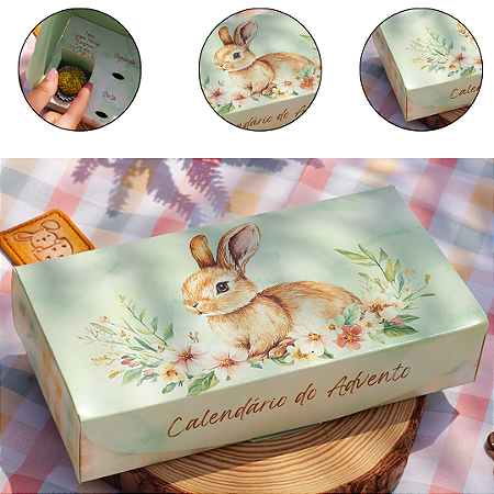 5 CAIXA CALENDARIO DO ADVENTO 20X11X4 PASCOA ENCANTOS 5944 ( IDEIA PÁSCOA 2026 )