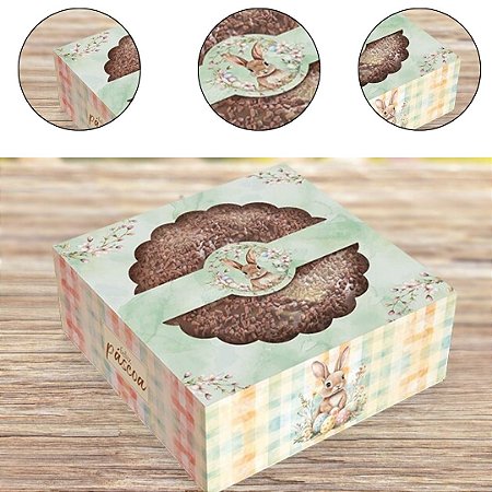 10 CAIXA P/ BOLO EMBALAGEM PASCOA 25X25X10 ENCANTOS 5938 ( IDEIA PÁSCOA 2026 )