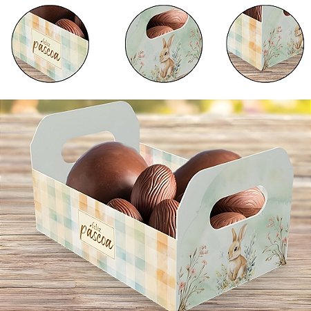 10 CESTA PÁSCOA CAIXOTE M 22X14X12 - PASCOA ENCANTOS 5850 ( IDEIA PÁSCOA 2026 )
