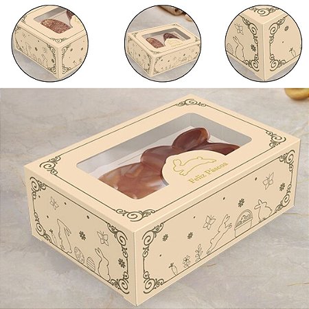 10 CAIXA P/ 2 MINI OVOS PASCOA 50G OU COELHO DE CHOCOLATE - PASCOA LUZ 5910 ( IDEIA PÁSCOA 2026 )