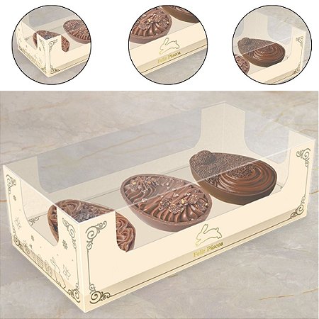 10 CAIXA P/ 3 MINI OVOS 3 X 50G - PASCOA LUZ 5785 ( IDEIA PÁSCOA 2026 )