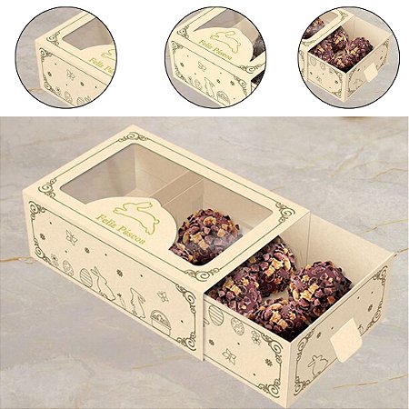 10 CAIXA 6 DOCES PASCOA C/ VISOR GAVETA - PASCOA LUZ 5858 ( IDEIA PÁSCOA 2026 )