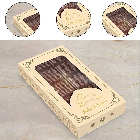 10 CAIXA BARRA TABLETE M 14,5x7,5x2 - PASCOA LUZ 5855 ( IDEIA PÁSCOA 2026 )