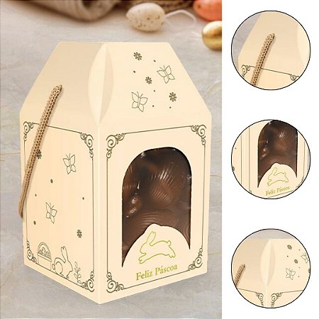 10 CAIXA C/ ALÇA LEMBRANCINHA PASCOA 8X8X14 LUZ 5782 ( IDEIA PÁSCOA 2026 )