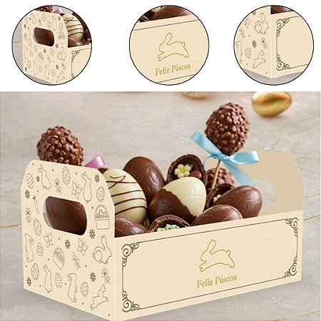 10 CESTA PÁSCOA CAIXOTE 22x14x12 M - PASCOA LUZ 5864 ( IDEIA PÁSCOA 2026 )