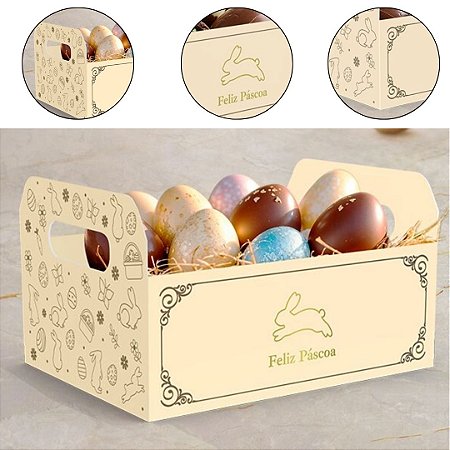 10 CESTA PÁSCOA CAIXOTE G 25×18,5×14,5 - PASCOA LUZ 5865 ( IDEIA PÁSCOA 2026 )