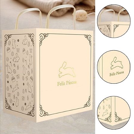 10 SACOLA PÁSCOA M 24x17x26 - PASCOA LUZ 5866 ( IDEIA PÁSCOA 2026 )