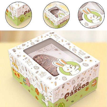 5 CAIXA P/ OVO DE PÁSCOA COLHER AJUSTAVEL 100/150G OU 2X50/80G - PASCOA COLORIR 5869 ( IDEIA PÁSCOA 2026 )