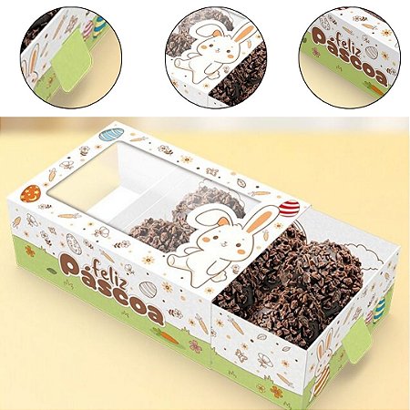 10 CAIXA 6 DOCES PÁSCOA C/ VISOR GAVETA - PASCOA COLORIR 5877 ( IDEIA PÁSCOA 2026 )