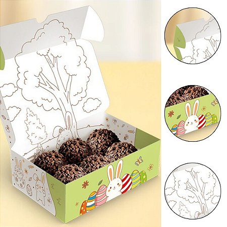 10 CAIXA 6 DOCES PÁSCOA - PASCOA COLORIR 5874 ( IDEIA PÁSCOA 2026 )