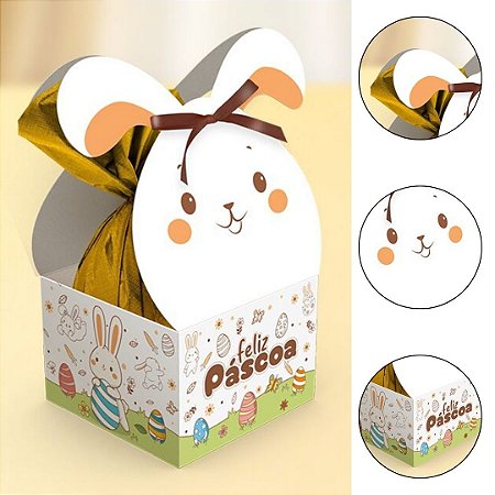 10 CAIXA CACHEPOT LEMBRANCINHA PÁSCOA C/ ORELHA - 5883 ( IDEIA PÁSCOA 2026 )