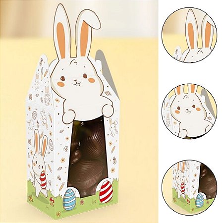 10 EMBALAGEM LEMBRANCINHA PASCOA C/ ORELHA 10X7X18 5888 ( IDEIA PÁSCOA 2026 )