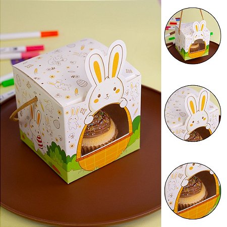 10 CAIXA LEMBRANCINHA PÁSCOA C/ ALCA E VISOR -  COLORIR 5776 ( IDEIA PÁSCOA 2026 )