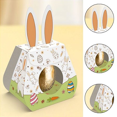 10 CAIXA LEMBRANCINHA COELHO - PASCOA COLORIR 5775 ( IDEIA PÁSCOA 2026 )